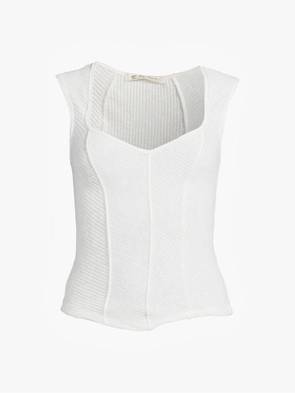 Free People | We The Free – Boss Babe Tank Knit Corset Top – White  – Sz. XS